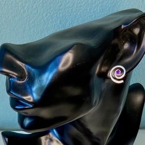 SALE Sterling Silver Amethyst Earrings
